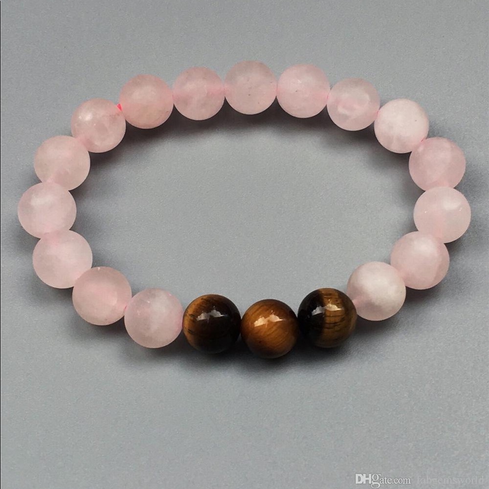 DIY Rose Quartz and Tigers Eye bracelet kit